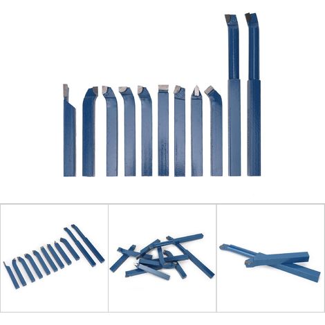 Ensemble de 11 outils miniatures en carbure pour tour, pièces machines de tournage et soudure 10x10mm (1/5)