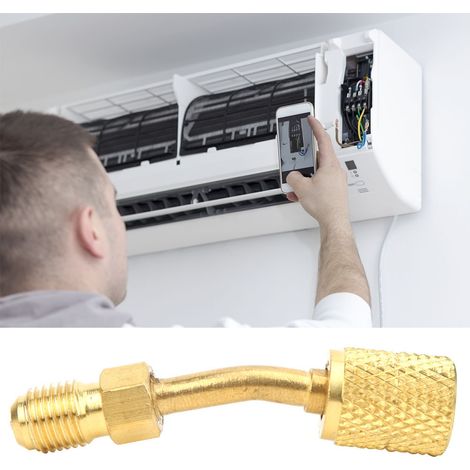 Adaptateur R410A avec filetage mâle SAE 1/4 pouce vers filetage femelle SAE 5/16 pouce pour système de pompe à vide divisée AD87-45 (1/5)