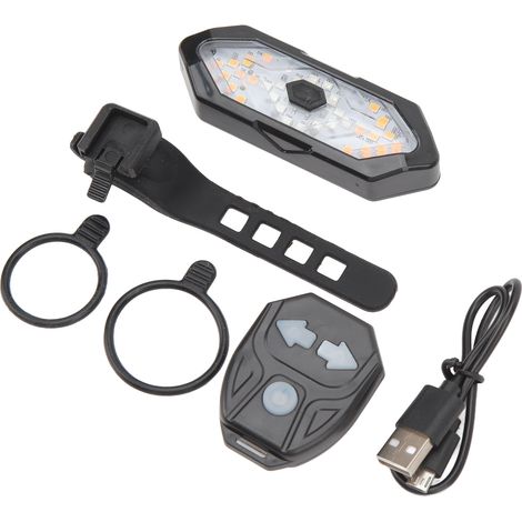 Fahrradblinker und Rücklichter, USB-wiederaufladbar, wasserdicht, mit kabelloser Fernbedienung für Mountainbikes und Rennräder (1/5)