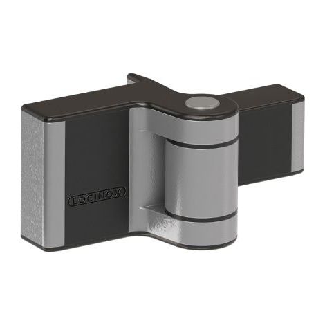 Locinox – Charnières en applique aluminium noir 180° – Réglables jusqu'à 20mm en hauteur et 15mm en largeur – Pour portes jusqu'à 60kg