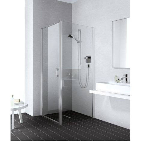Kermi LIGA Seitenwand TWD 750 x 2000mm  silber mattglanz ESG klar