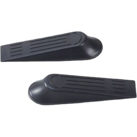 Arrêt de Porte Sol - Lot de 10 Cales Antidérapantes en Plastique Noir - Bloque Porte Universel pour Intérieur et Extérieur - Fixation sans Perçage