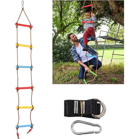 Échelle de corde d'escalade robuste en nylon multicouche, excellente stabilité et adhérence, parfaite pour l'escalade des enfants. (1/5)