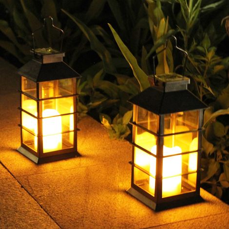 Lanterne solaire LED extérieure effet bougie