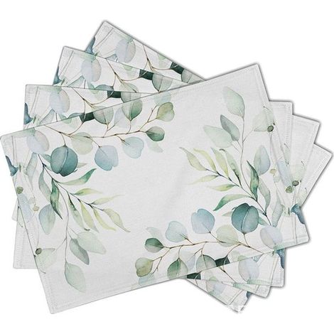 Juego de manteles individuales de verano (4 piezas), manteles individuales de temporada de 3045 cm con flores silvestres y motivos primaverales (1/5)