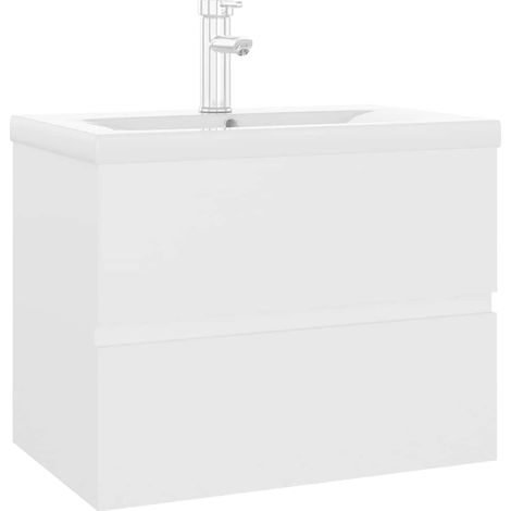 Maison Exclusive - Armoire d'évier avec lavabo intégré blanc bois d'ingénierie (1/5)