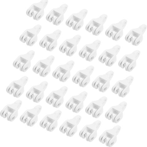 Poleas colgantes de plástico, 30 unidades, rodillos para rieles