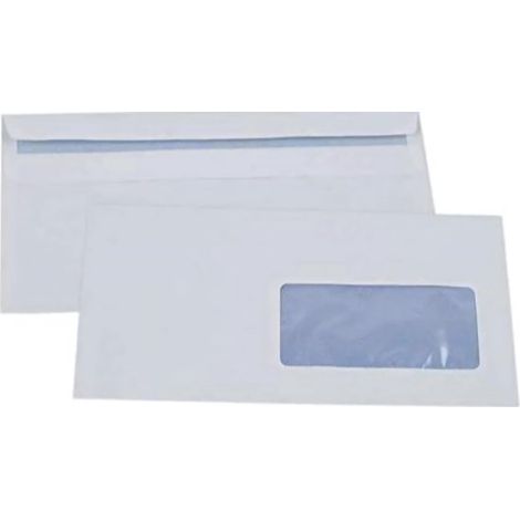 Packung mit 100 Stück – Selbstklebende Briefumschläge – 80 g – Größe: 110 x 220 mm – Mit Sichtfenster – Sichtfenstergröße: 45 x 100 mm (1/5)