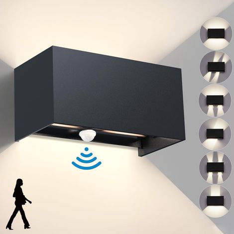 Aplique de pared LED de 24 W, lámpara de pared para exterior e interior, haz ajustable, resistente al agua IP65, luz blanca de 4500 K (1/5)