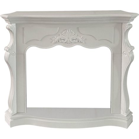 Cornice per camino rivestimento in legno L123xP39xH100 Parigi Bianco (1/5)