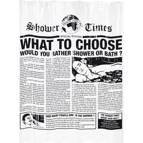 GELCO Rideau de douche Gazette 180 x 200 cm noir