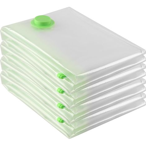 Sacs Sous Vide Vetement Aspirateur XXL(130x100cm) - Extra Large Housse de Rangement Sous Vide pour Vêtements, Couettes, Literie, Oreillers - Gagnez 80% d'Espace de Rangement - 4 Pièces (1/5)