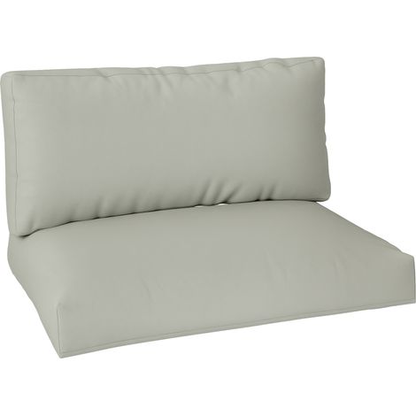 Two Piece Seat Pallet and Back Cushions - Light Grey