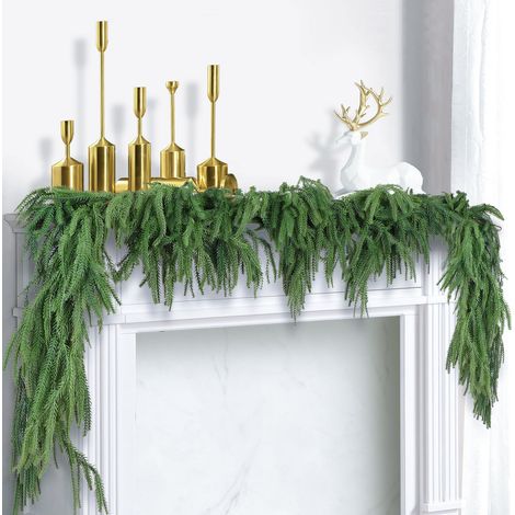 Guirlande de pin décoration de Noël Norfolk 270 cm, artificiel, guirlande de verdure artificielle de Noël, guirlande de pin réaliste, couronne de Noël (1/5)
