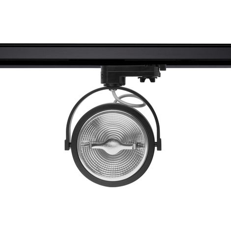 Spot LED sur Rail Triphasé CREE AR111 15W Dimmable Noir 2700K Blanc chaud