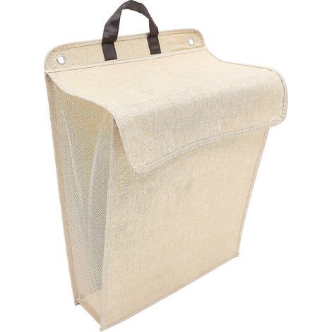 Großer, wandmontierter Wäschekorb, faltbarer Wäschekorb mit Deckel – 48 x 36 x 21 cm – Beige (1/4)