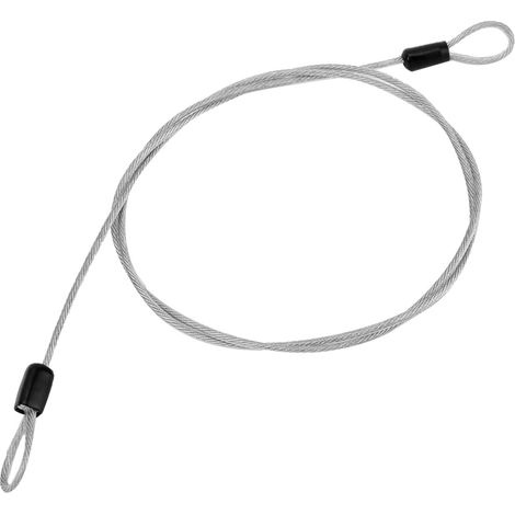 Antivol pour vélo/scooter (argenté) : câble interne en acier et boucle de sécurité externe en plastique (1/5)