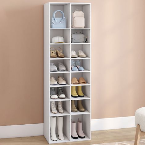 Zapatero blanco de 16 compartimentos