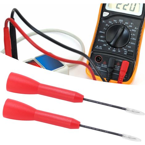 Adaptateur de sonde de test de rupture de fil J.30038, se connecte aux sondes du multimètre, élimine le besoin d'un testeur de rupture de fil, aiguille de test de 1 mm, vendu par lot de 2 (rouge). (1/5)