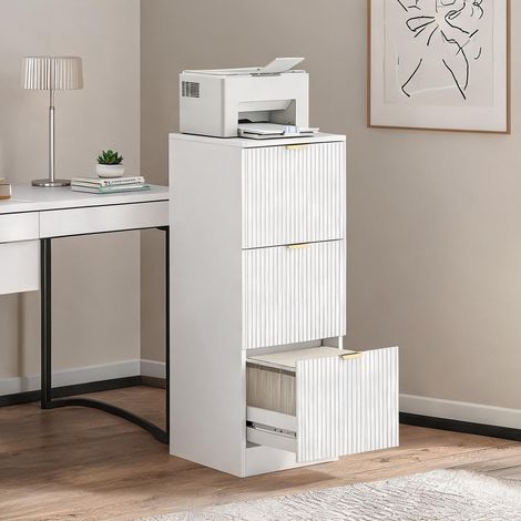 Meuble de rangement de bureau blanco en MDF 40 x 40 x 101 cm (1/5)