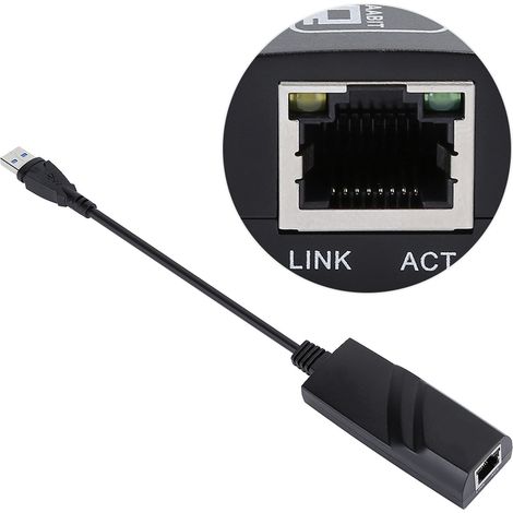 Adaptateur réseau Ethernet RJ45 pour PC, connexion USB 3.0, débit rapide jusqu'à 10/100/1000 Mbps (1/5)