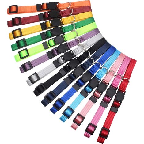 Lot de 14 Collier pour Chiens et Chats avec Boucle Anti-étranglement,Colliers d’Identification en Nylon Souple pour Chatons Chiots Petits Animaux (1/5)