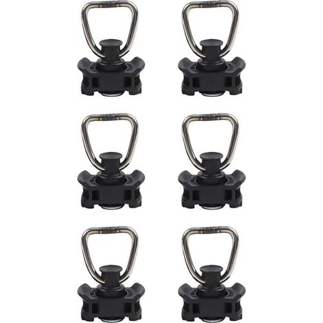 Juego de 6 tapas de extremo de bloqueo de riel de acero inoxidable, resistencia a la tracción de 500 daN, sistema de rieles aeronáuticos con orificio de 20 mm, para camiones, remolques y furgonetas. (1/4)