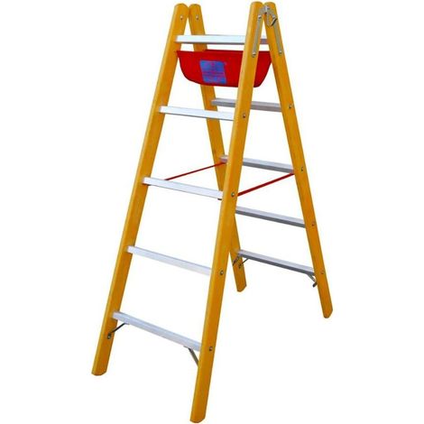 HIMMELSBACH - Échelle Double Bois Barreaux Aluminium - 2x4 marches