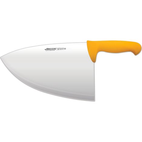 Lendenschurz Arcos Farbe - Prof 298300 aus Nitrum-Edelstahl und mango Ergonomisches gelbes Polypropylen mit 28 cm Klinge und 3 mm Stärke im Etui