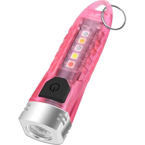 Mini-Taschenlampe, wiederaufladbar, 10 Modi, Schlüsselanhänger-Taschenlampe, rote LED-UV-Lampe, wasserdichte Mini-Taschenlampe für Camping, Leselicht, Reparatur