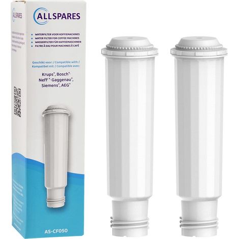 Filtro de agua AllSpares (2 unidades) apto para máquinas de café expreso Krups, filtro de repuesto para Krups F088 y Bosch/Siemens TCZ6003/TZ60003 (1/5)