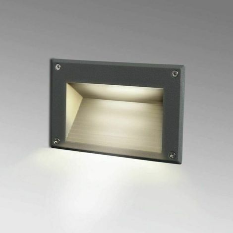 Indoor/Outdoor Recessed Lighting / 3W Indoor/Outdoor Recessed Ground Spotlight for Stair Risers, Pathways, Swimming Pools, IP65 / 4000K / 162mm Black (1/4)
