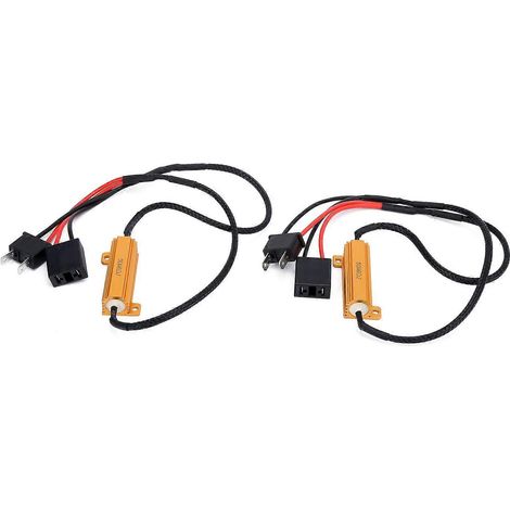 2 décodeurs LED H7 50 W, résistance de charge de 6 ohms, annulant les erreurs de clignotement pour phares et clignotants de voiture (1/4)