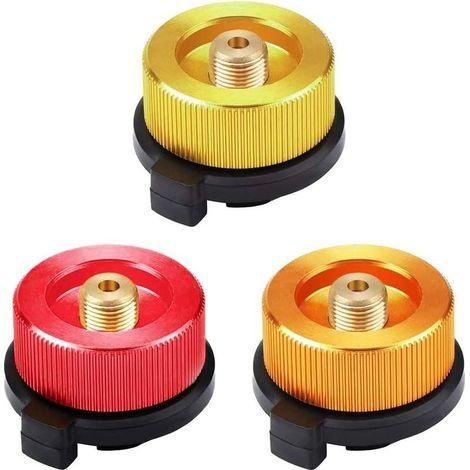 Adaptateur de Bouteille de Gaz Convertisseur de Gaz Pour Brûleur de poêle Réchaud de Camping Cartouche de Gaz butane à visser(3 Pcs) (1/5)