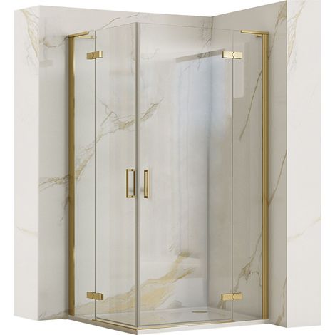 CABINA DOCCIA REA HUGO 90X100 GOLD BRUSH (1/5)