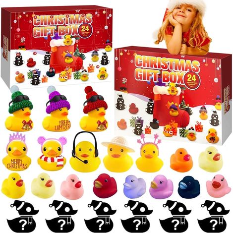Calendario de Adviento de Patitos 2025, Calendario de Adviento de Patitos de Goma con 24 Patitos, Calendario de Adviento de Patitos de Baño, Regalo de Navidad (1/5)