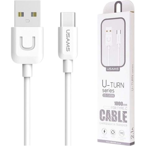 Usams U-Turn USB-C Kabel 1mweiß/weiß 2A TCUSBXD02 (US-SJ099) (1/2)