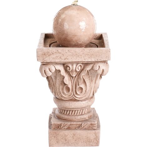 Fuente de agua LED para jardín exterior cascada enchufe resina beige claro Velino