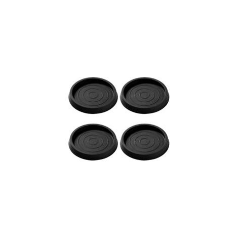 4 Pièces 6.4cm Patin Rond Antidérapant en Caoutchouc, Bed Sofa Wheel Anti-Slip Pad, Pied en Caoutchouc Pad, pour Lit Armoire Canapé Chaise Table, Noir
