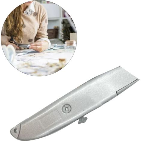 Couteau utilitaire rétractable, cutter portatif, lame en acier au carbone, manche en alliage d'aluminium, 160 mm, lame en alliage d'aluminium 303 (1/5)