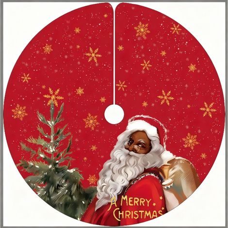 Jupe de sapin de Noël 2026, décorations de Noël, jupe de sapin à imprimé dessin animé, tablier de base pour sapin de Noël - Diamètre 60 cm - B-21