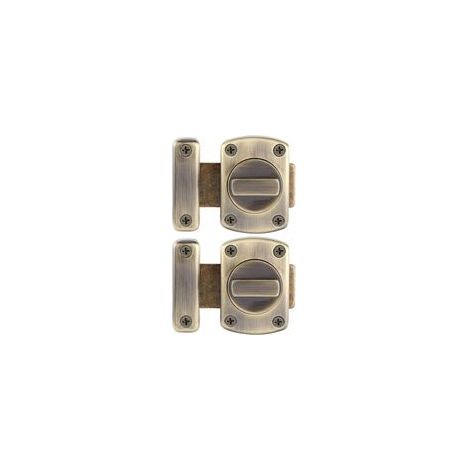 2pcs loquet verrou porte Coulissante acier inoxydable, Serrure de salle Verrous de sûreté à bouton Loquet Porte de bain Verrou Portail de fenêtre de cabinet verrous de sécurité loquet Vert Bronze
