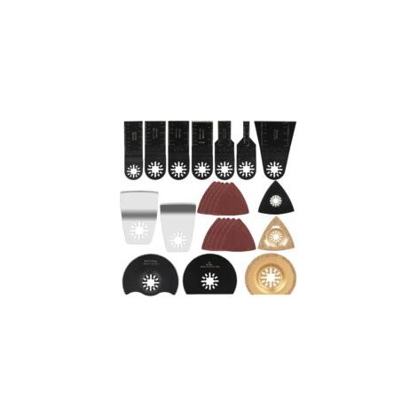 Lot de 24 Lames de Scie Oscillantes - Kit Accessoires Multifonction pour Bois, Plastique, Métal - Poncer, Meuler, Couper, Polir (1/5)