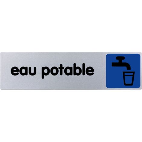 Plaque de porte Eau potable - couleur 170x45mm - 4032849