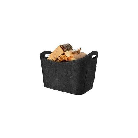Panier à Bois de Cheminée. Panier à Bûches en Feutre.Panier à Bûches en Feutre Pliable.Sac Bois cheminée pour bois. journaux. bois de cheminée. 53x30x40cm. gris foncé (1/5)
