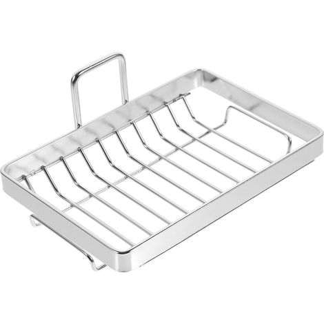 Self-Draining Stainless Steel Soap Dish with Reinforced Base, Wall Mounted, No Drilling Required for Bathroom and Kitchen (1/5)
