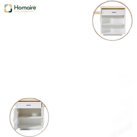 Küchenwagen MDF weiß 133 x 70 x 93.5 cm HOMAIRE (1/5)