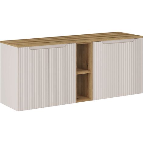 Mobile bagno senza lavabo Riva cashmere e marrone 140cm (1/4)