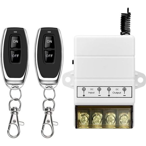 Donjon Commutateur à distance avec barre de 328 ft DC 12 V/24V/48V/72 V pour alarme antivol, systèmes de sécurité, porte, armoire, moto, etc. (12V white) (1/5)