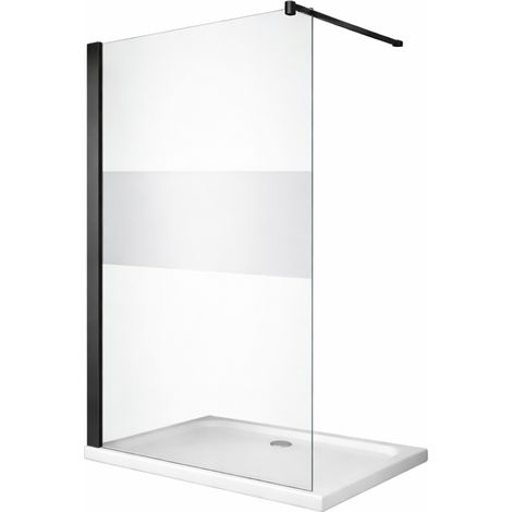 BuyLando.Shop 120x200 cm Walk in Duschwand - LiLy-Sw - Duschabtrennung Satiniert-Mitte 10mm